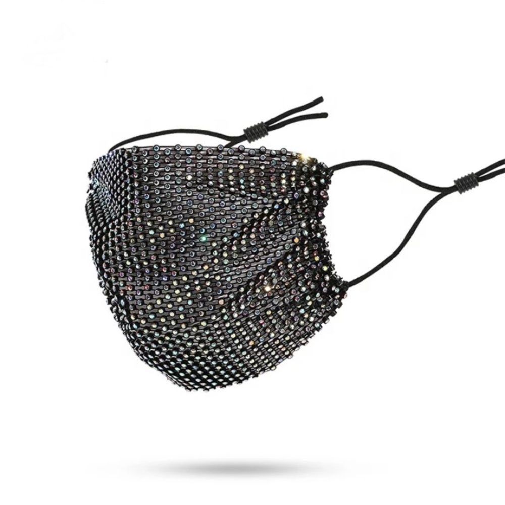 0004 | Rhinestone Mask, Breathable Mesh - Picture 3 of 8